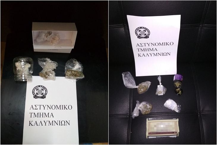 &Delta;&upsilon;&omicron;  &sigma;&upsilon;&lambda;&lambda;ή&psi;&epsilon;&iota;&sigmaf; &gamma;&iota;&alpha; &nu;&alpha;&rho;&kappa;&omega;&tau;&iota;&kappa;ά &kappa;&alpha;&iota; &lambda;&alpha;&theta;&rho;&alpha;ί&omicron; &kappa;&alpha;&pi;&nu;ό &sigma;&tau;&eta;&nu; &Kappa;ά&lambda;&upsilon;&mu;&nu;&omicron;