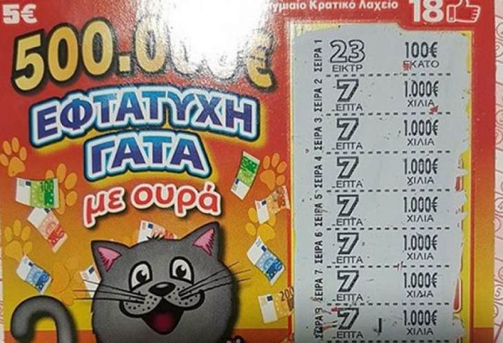 &Sigma;&Kappa;&Rho;&Alpha;&Tau;&Sigma;: &Kappa;έ&rho;&delta;&eta; ά&nu;&omega; &tau;&omega;&nu; 12,5 &epsilon;&kappa;&alpha;&tau;. &epsilon;&upsilon;&rho;ώ &tau;&omicron;&nu; &Iota;&omicron;ύ&nu;&iota;&omicron; &Tau;&upsilon;&chi;&epsilon;&rho;ό&sigmaf; &pi;&alpha;ί&kappa;&tau;&eta;&sigmaf; &sigma;&tau;&omicron; &Chi;&alpha;ϊ&delta;ά&rho;&iota; &kappa;έ&rho;&delta;&iota;&sigma;&epsilon; 500.000 &epsilon;&upsilon;&rho;ώ &sigma;&tau;&omicron; &Sigma;&Kappa;&Rho;&Alpha;&Tau;&Sigma; &laquo;&Gamma;&Alpha;&Tau;&Alpha; &Mu;&Epsilon; &Omicron;&Upsilon;&Rho;&Alpha;&raquo;